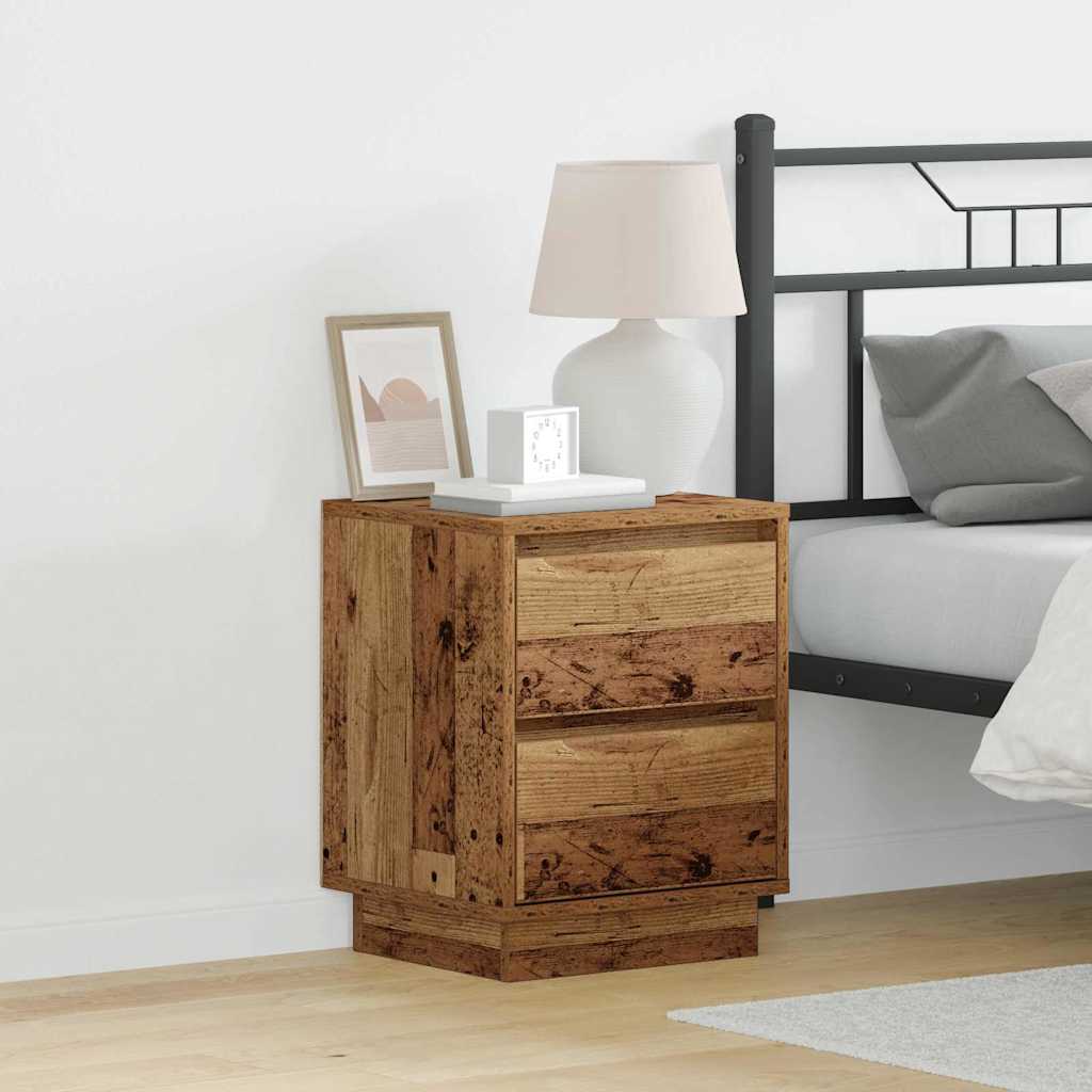 Bedside Cabinet with Drawer 2 pcs Old Wood 39 x 34.5 x 50 cm